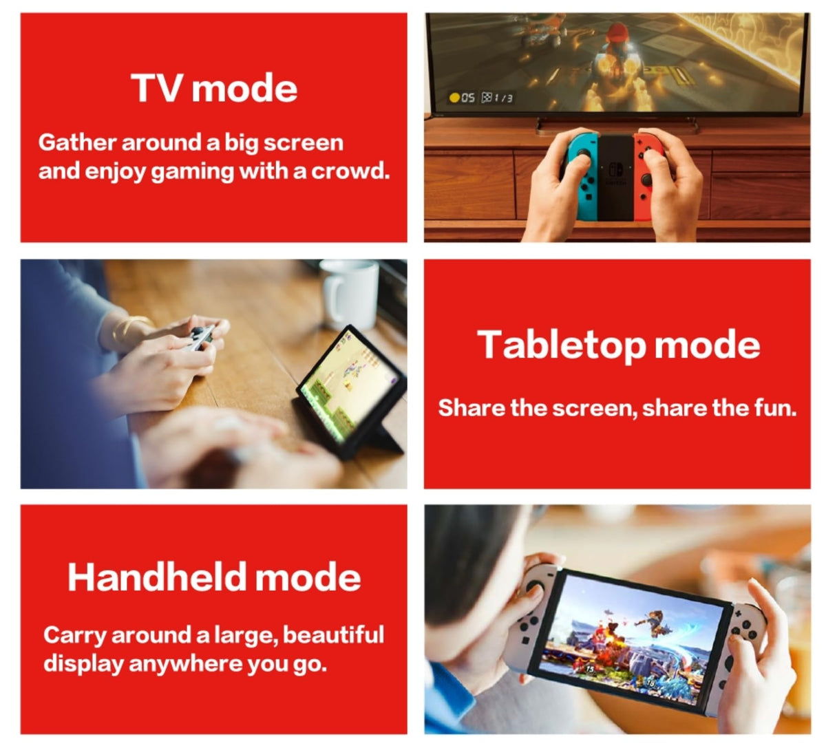 Nintendo Switch OLED Model with Neon Blue and Neon Red Joy-Con and 32GB Micro SD Card Q58377