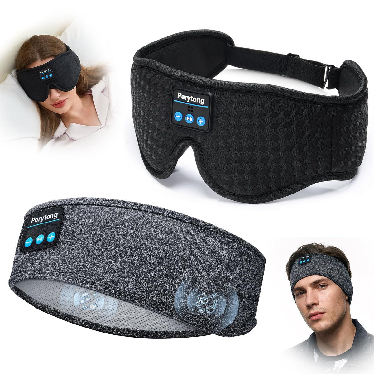 2-Pack Bluetooth Sleep Mask with Headphones J60125