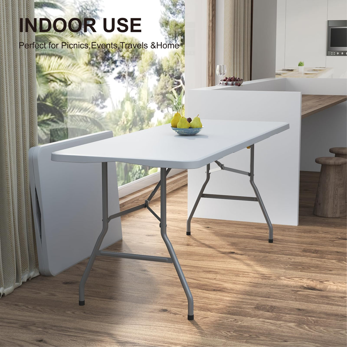 6FT White Folding Table O671239