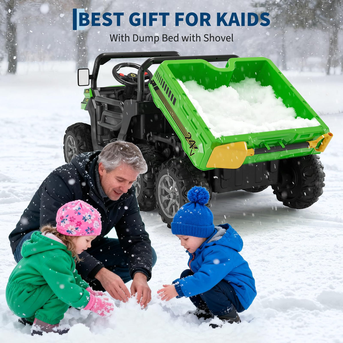 24V 2-Seater 6-Wheel Ride On Dump Truck with Remote Control M22295