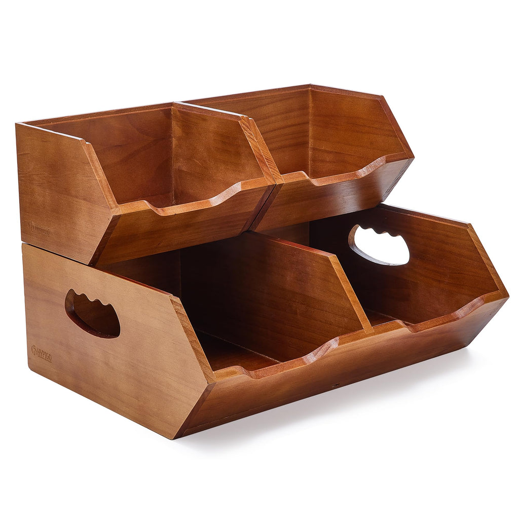 Wood 2-tier Stackable Pantry Organizer B93245