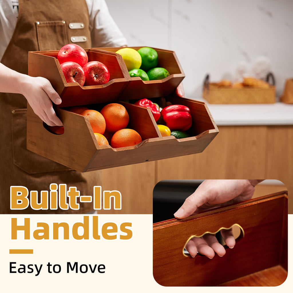 Wood 2-tier Stackable Pantry Organizer B93245