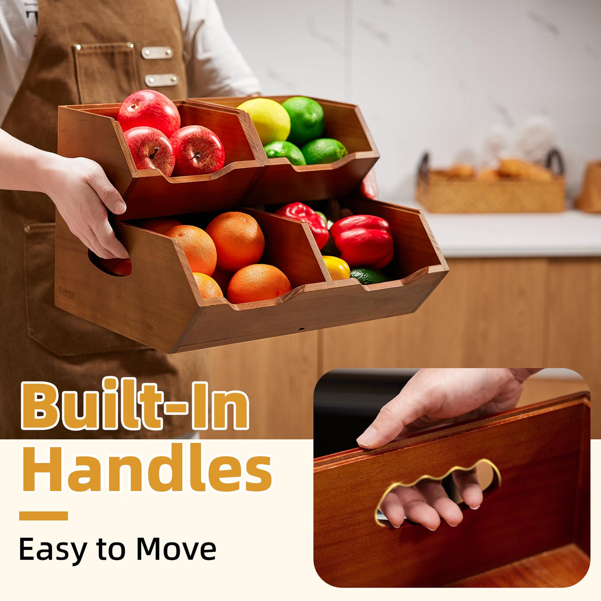 Wood 2-tier Stackable Pantry Organizer B93245
