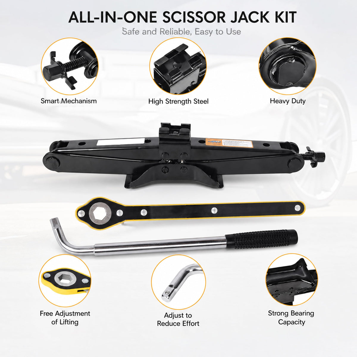 3 Ton Scissor Car Jack Kit with Wrench K527879