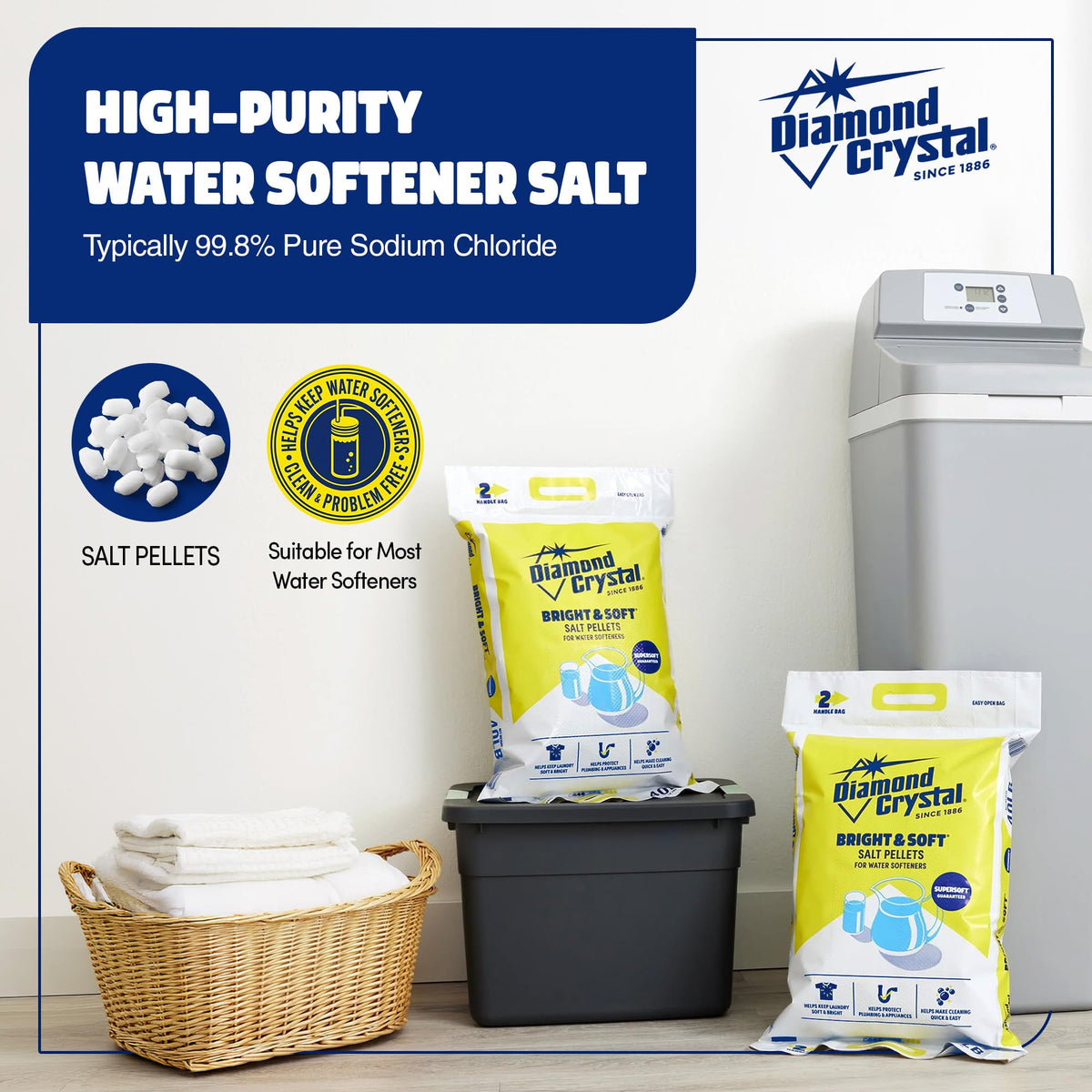 6 Pack Water Softener Salt Pellets, 40 Pounds I433