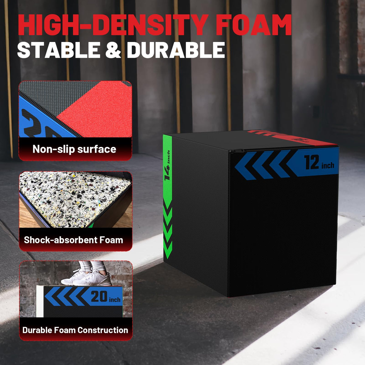 3-in-1 Anti-Slip High-Density Foam Jump Box J89136