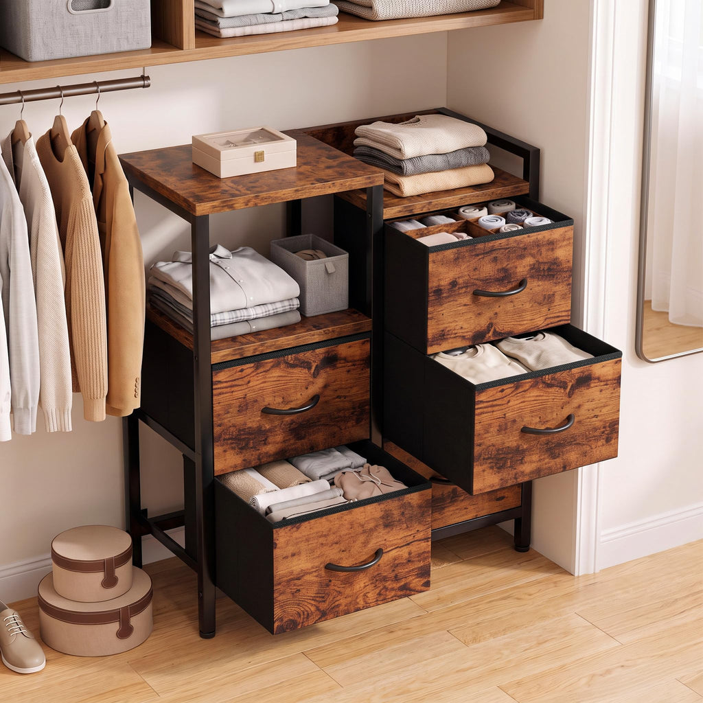 Rustic Brown 5 Drawer Dresser N3119