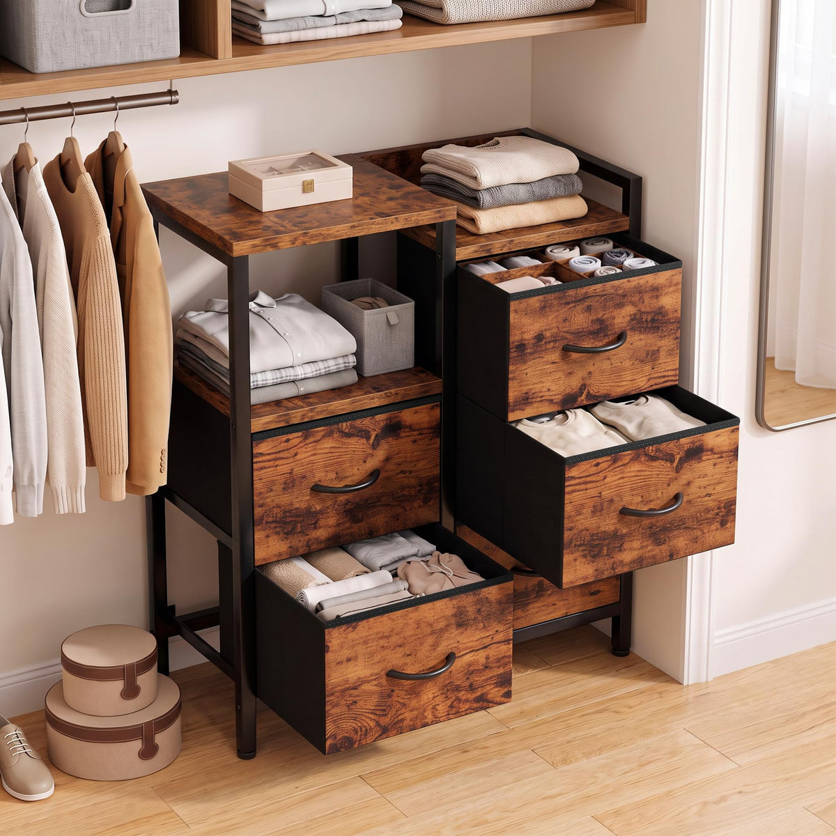 Rustic Brown 5 Drawer Dresser N3119