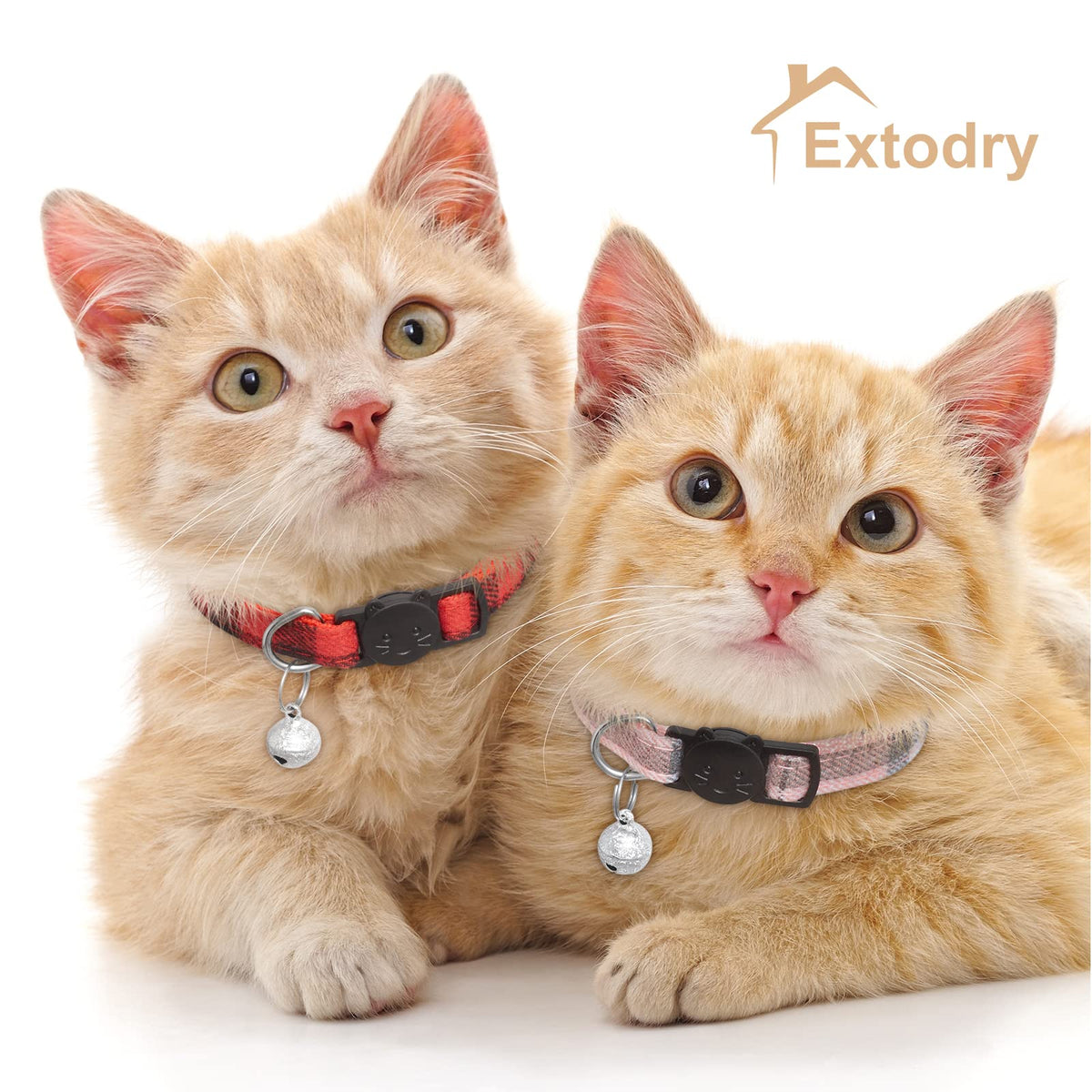 6 Pack Plaid Cat Collars with Bells N200828