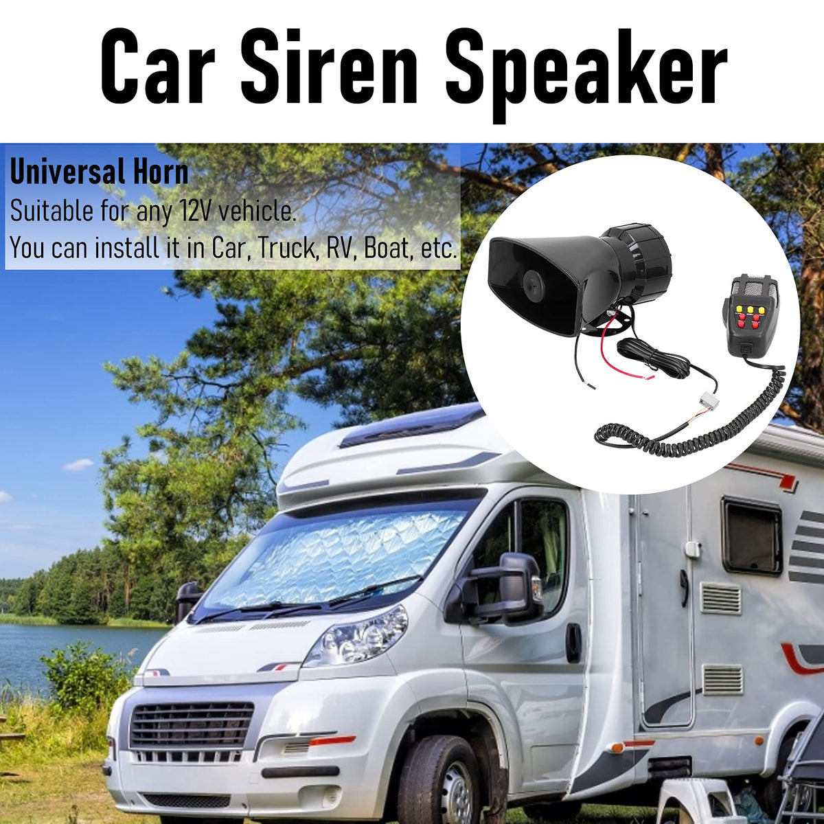 Car Siren Speaker Alarm Horn 7 Tone R75690