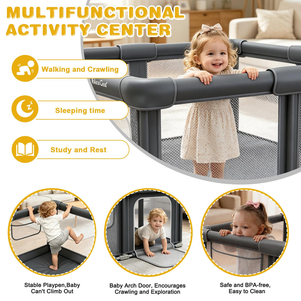 Foldable Baby Playpen with Mat F146