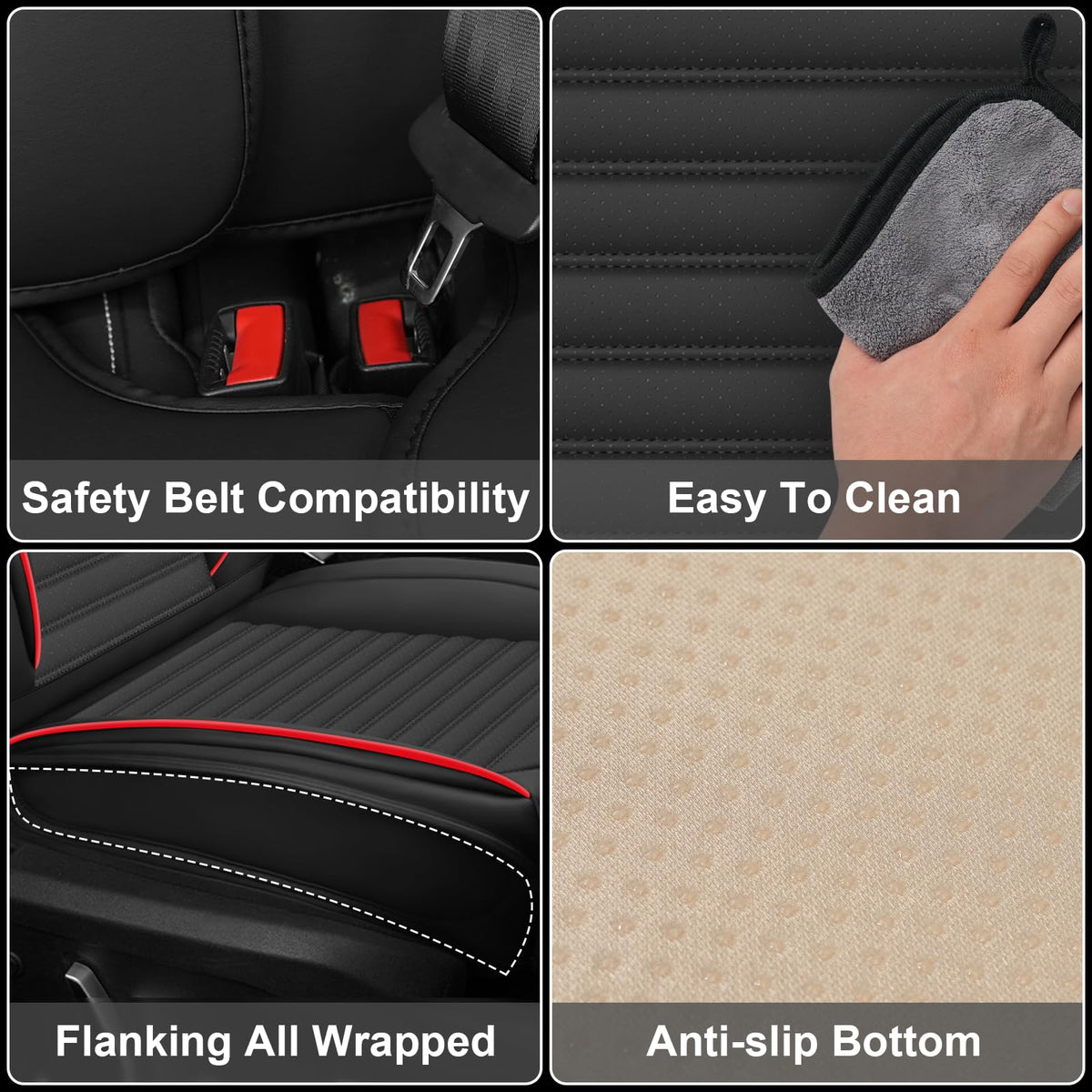 Custom Fit Seat Covers Full Set Black and Red H65495