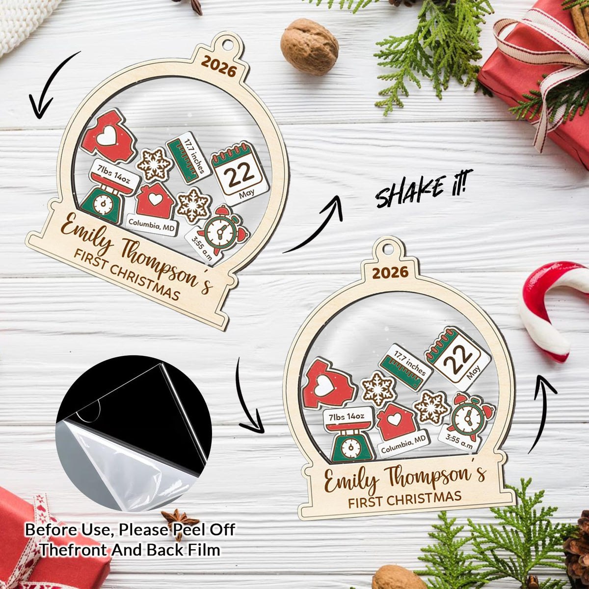 Baby's First Christmas Ornament 2026 Spherical Q742870