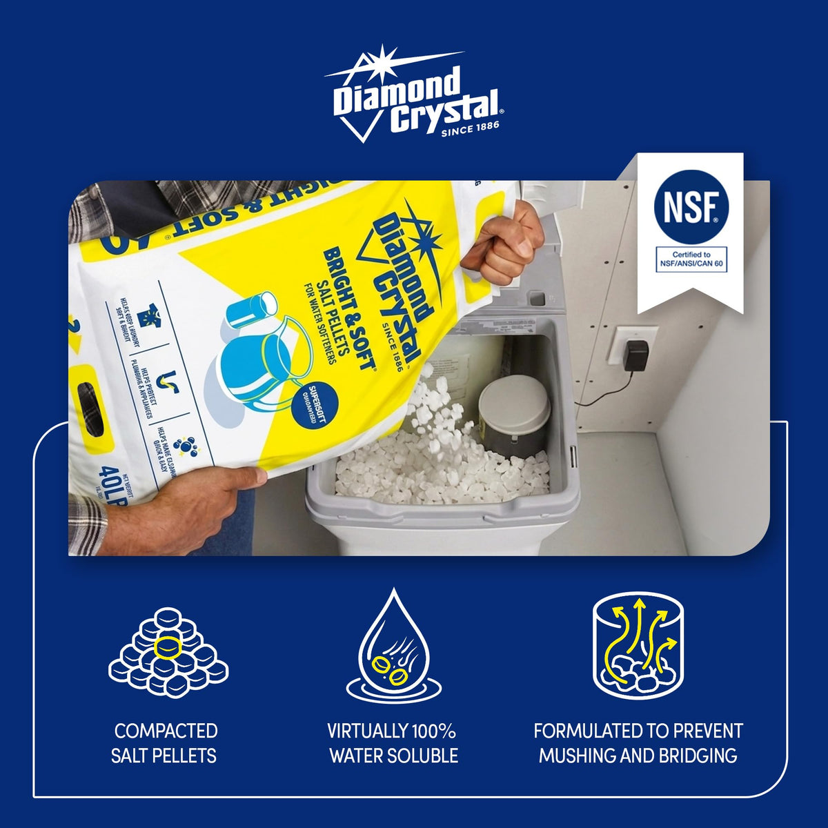 6 Pack Water Softener Salt Pellets, 40 Pounds I433