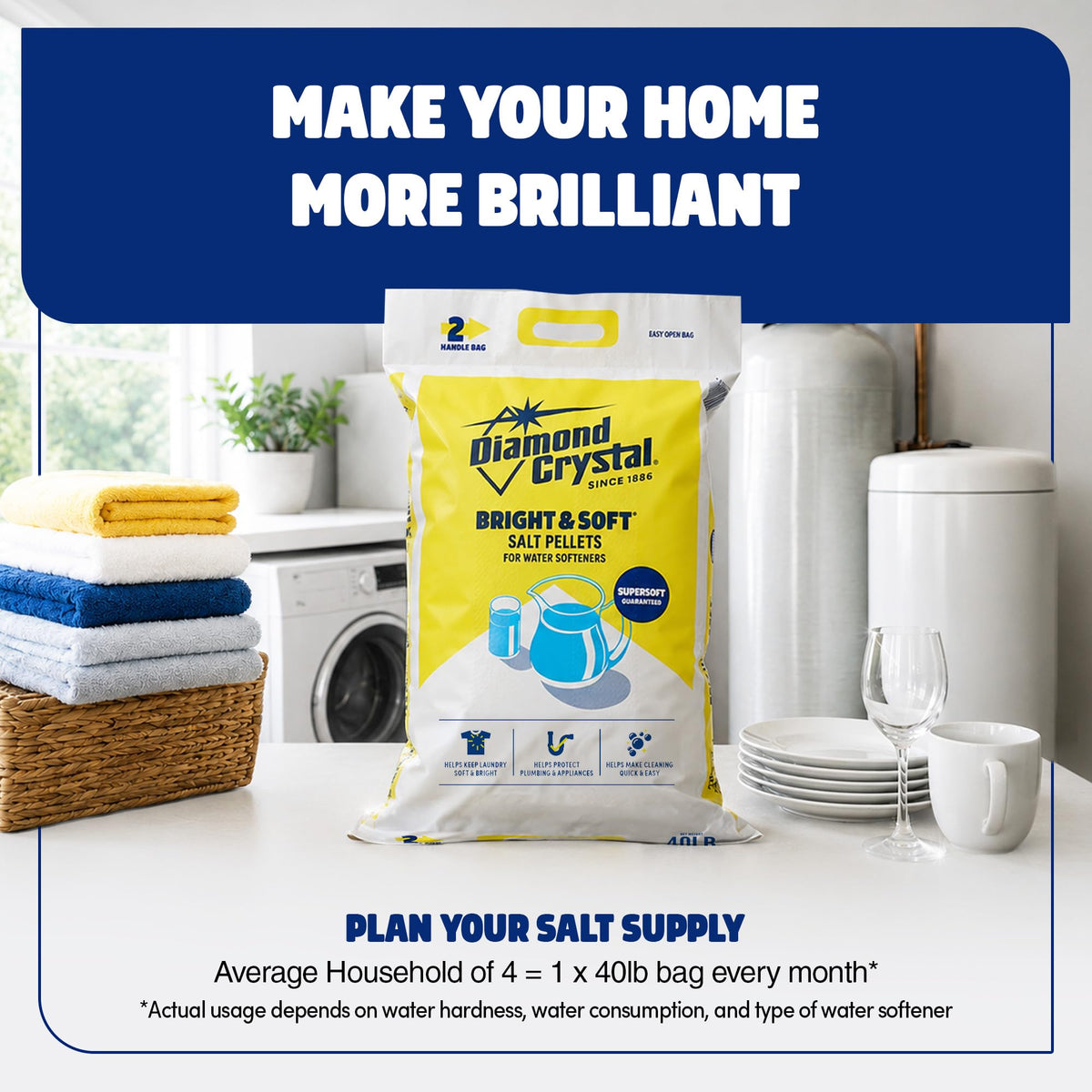 6 Pack Water Softener Salt Pellets, 40 Pounds I433