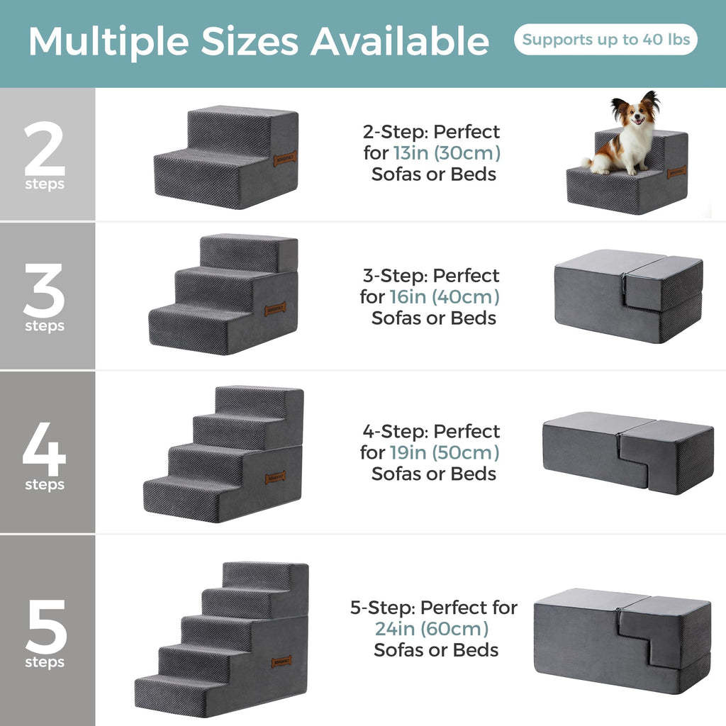 Detachable Non-Slip Grey Dog Stairs C355