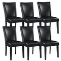 Set of 6 Solid Wood Upholstered Dining Chairs K415