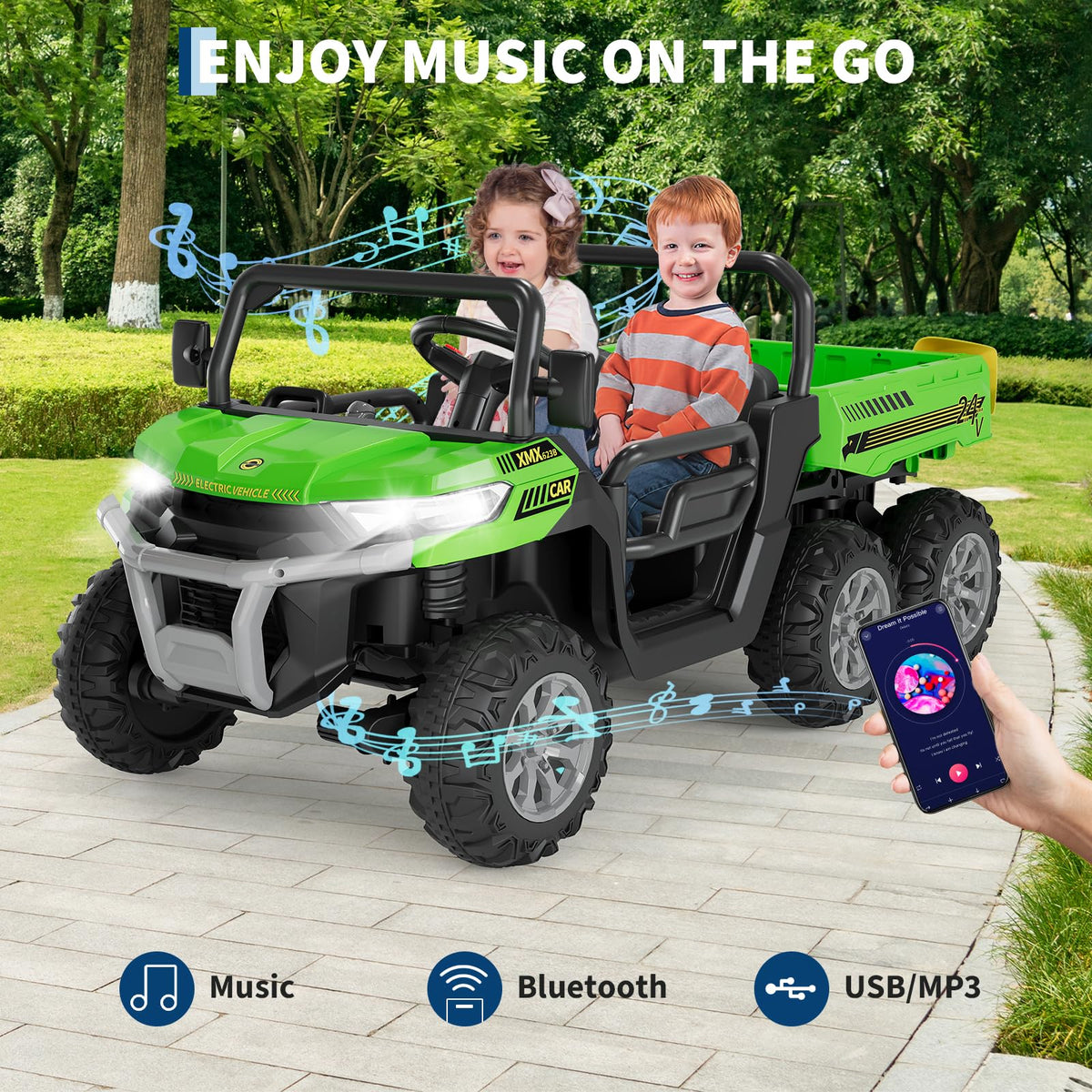 24V 2-Seater 6-Wheel Ride On Dump Truck with Remote Control M22295