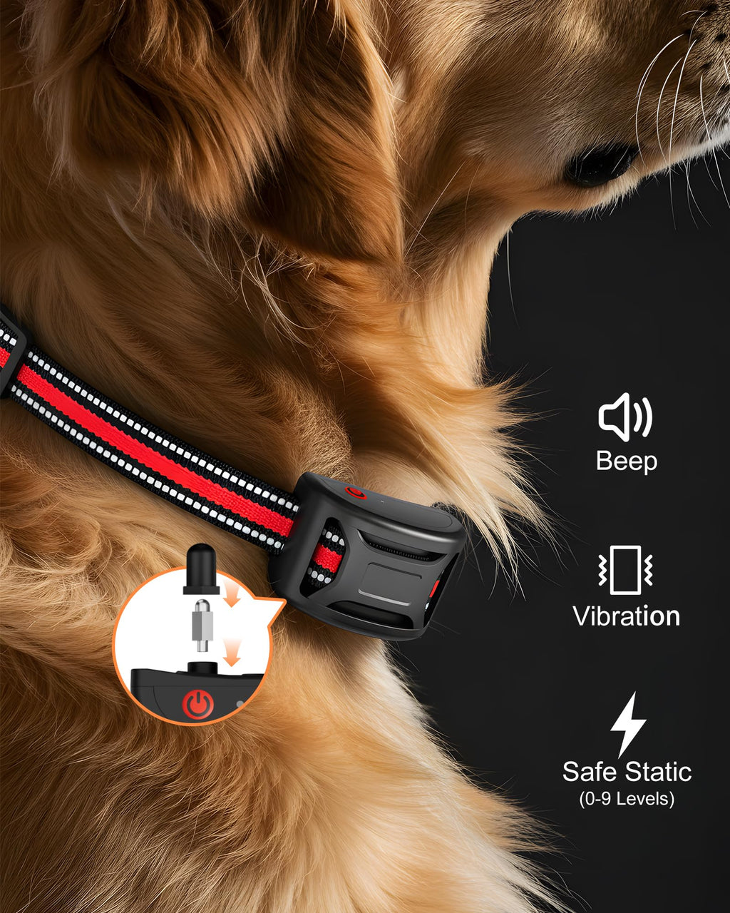 Wireless Dog Fence System 2-in-1 Pet Containment Training Collar IPX6 Waterproof Rechargeable Black Red T247