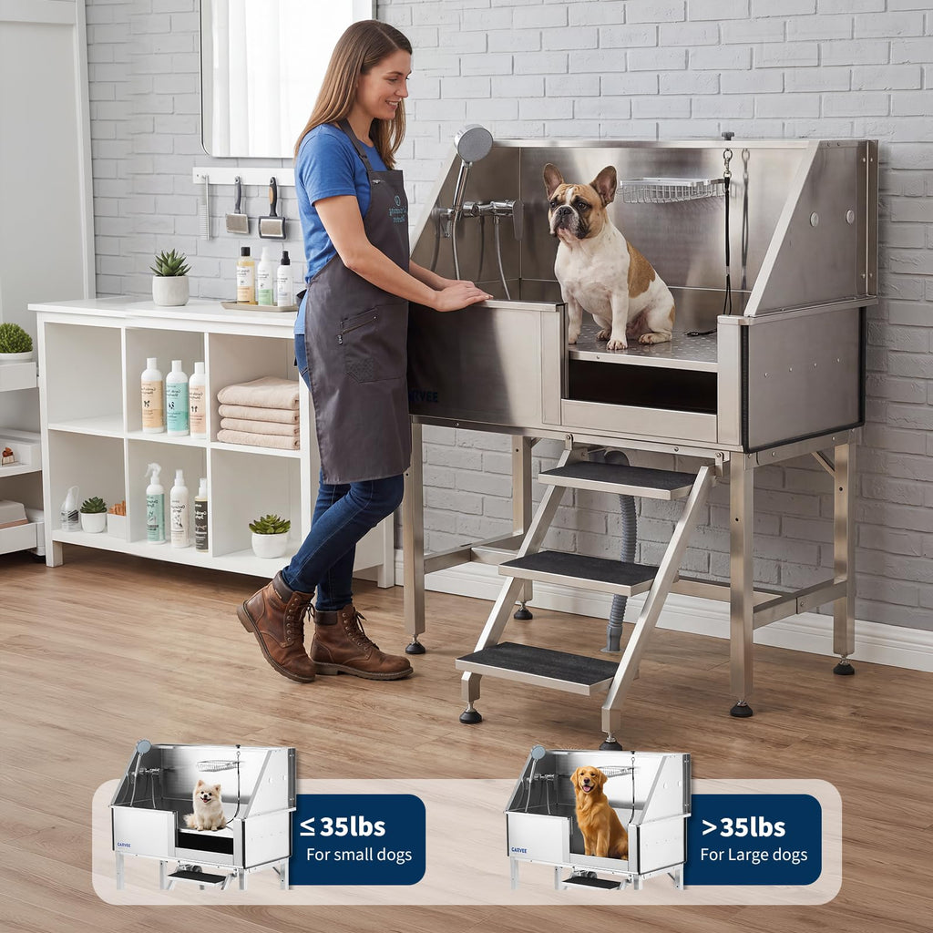 46 Inch Stainless Steel Dog Grooming Tub Z959