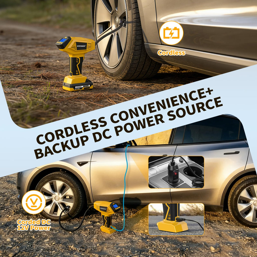 Cordless Tire Inflator Portable Air Compressor 160PSI E907