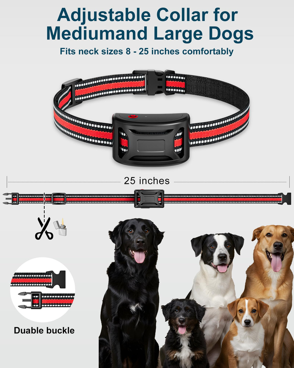 Wireless Dog Fence System 2-in-1 Pet Containment Training Collar IPX6 Waterproof Rechargeable Black Red T247