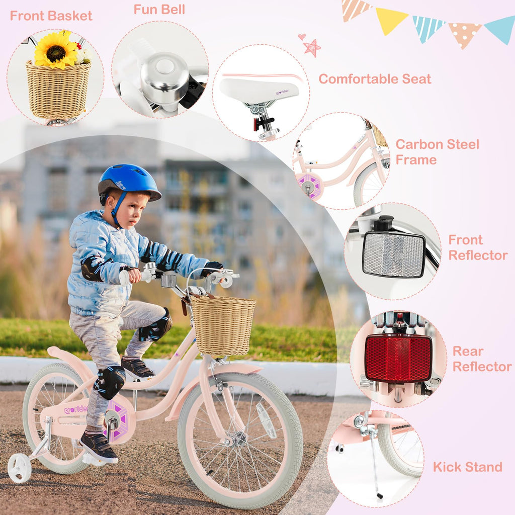 14 16 18 Inch Kids Bike with Training Wheels T376