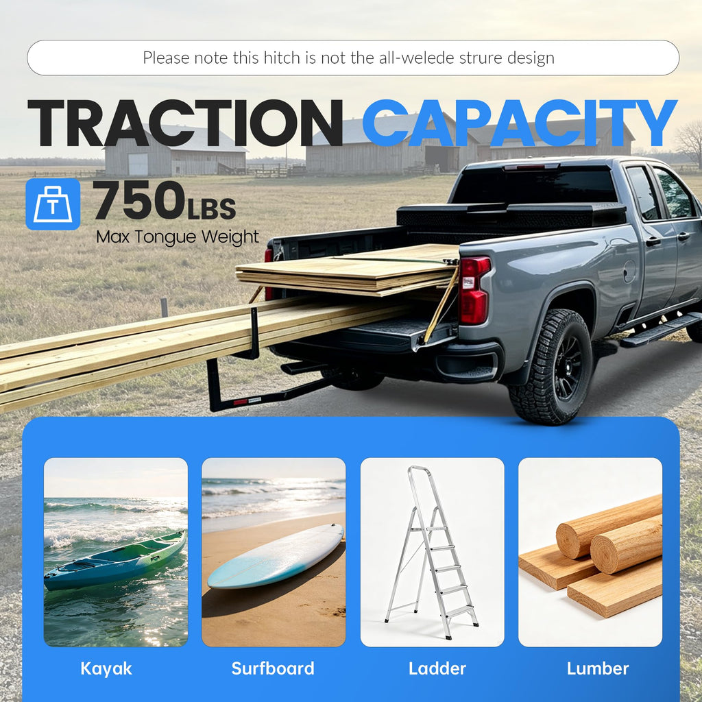 Truck Bed Extender Hitch Mount Extension Rack T149