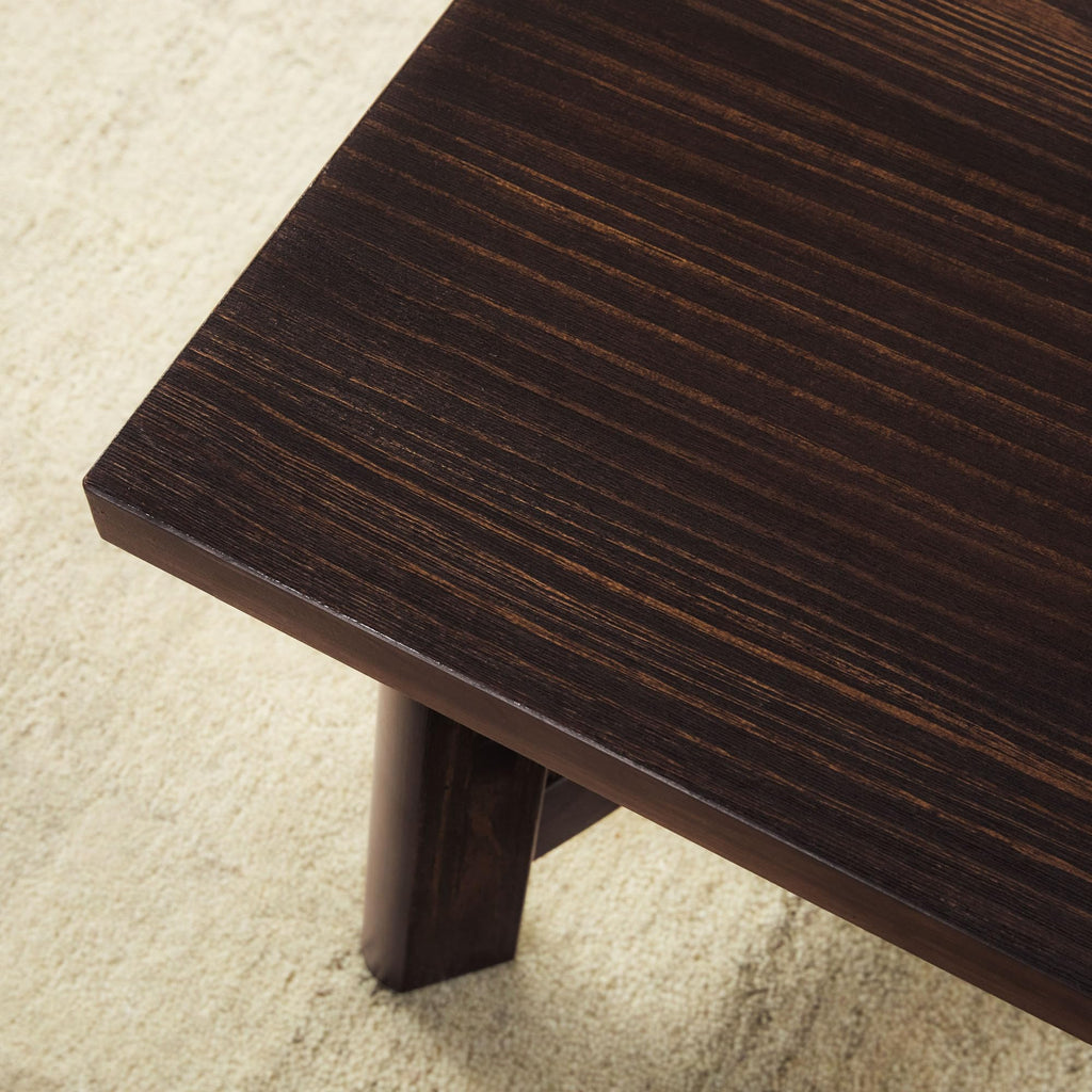 Solid Wood Rectangular Coffee Table, 48 Inch, Espresso H392682