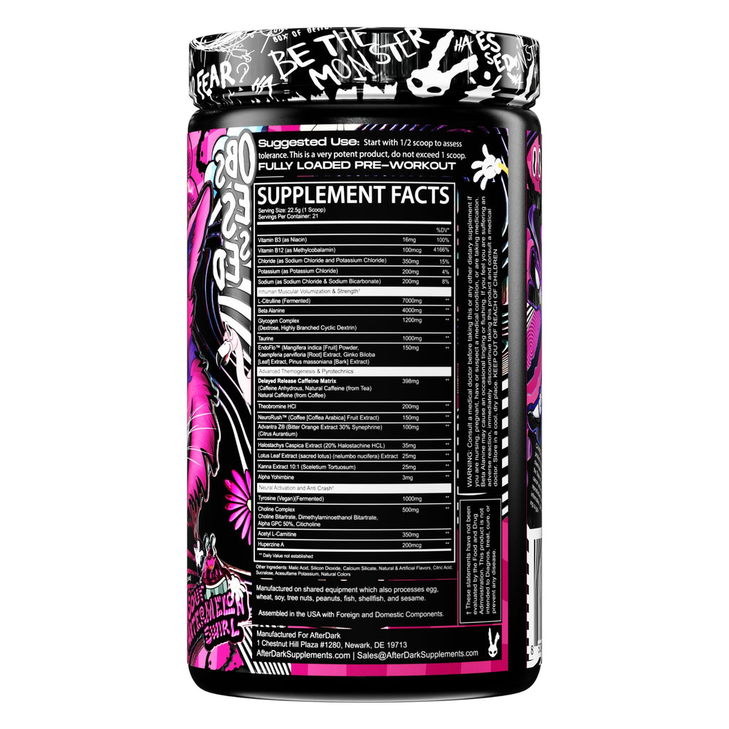 Vegan Gluten-Free Pre-Workout Powder Sour Watermelon Swirl K582