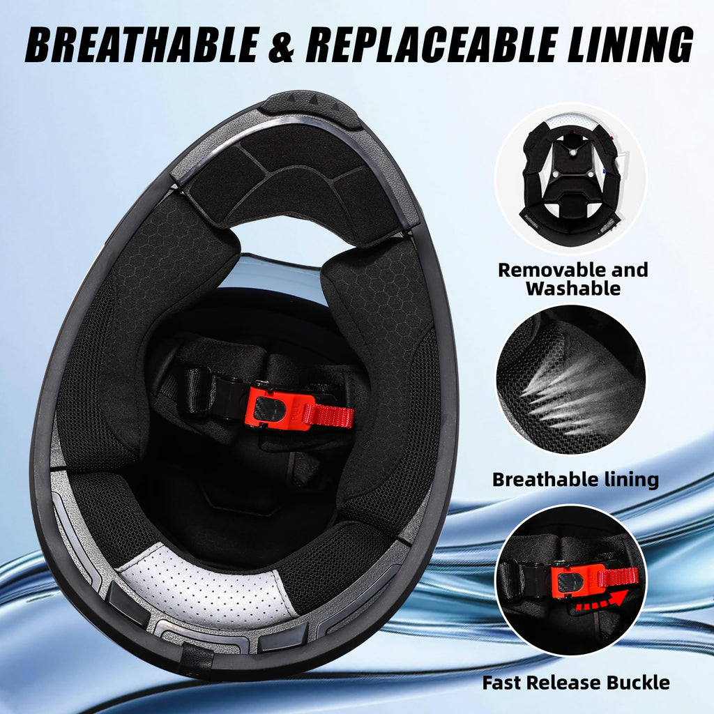 Full Face Motorcycle Helmet Dual Visor G4109