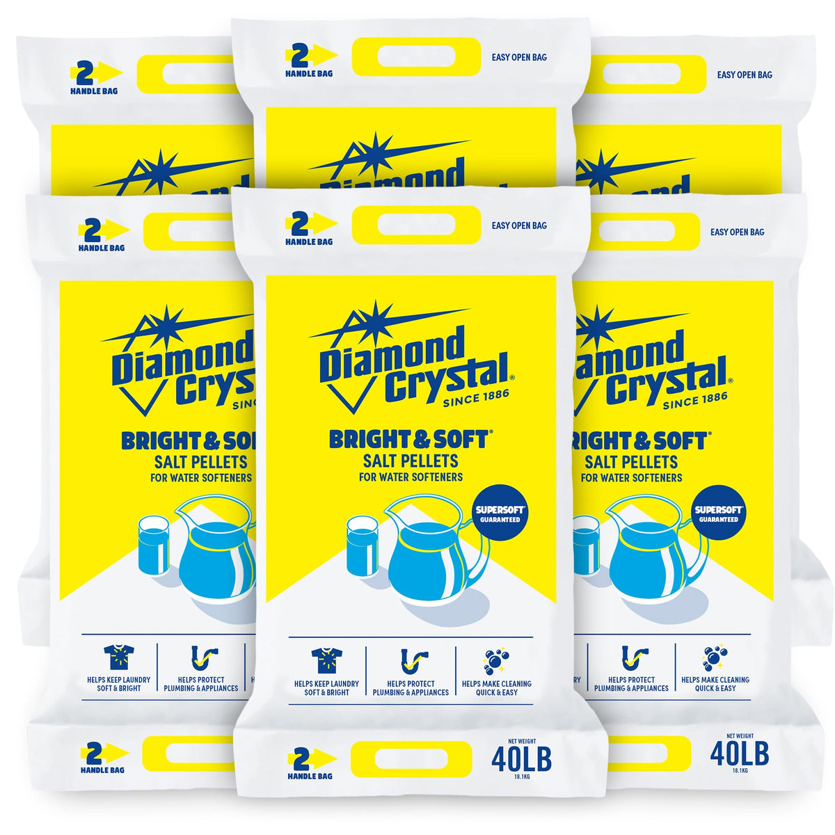 6 Pack Water Softener Salt Pellets, 40 Pounds I433