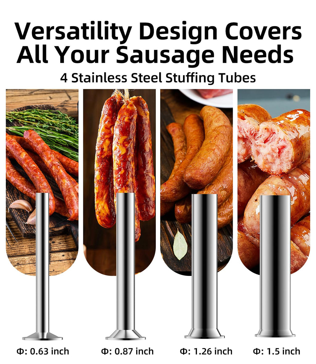 Manual Sausage Stuffer 15 Lb with 4 Stainless Steel Stuffing Tubes H67572