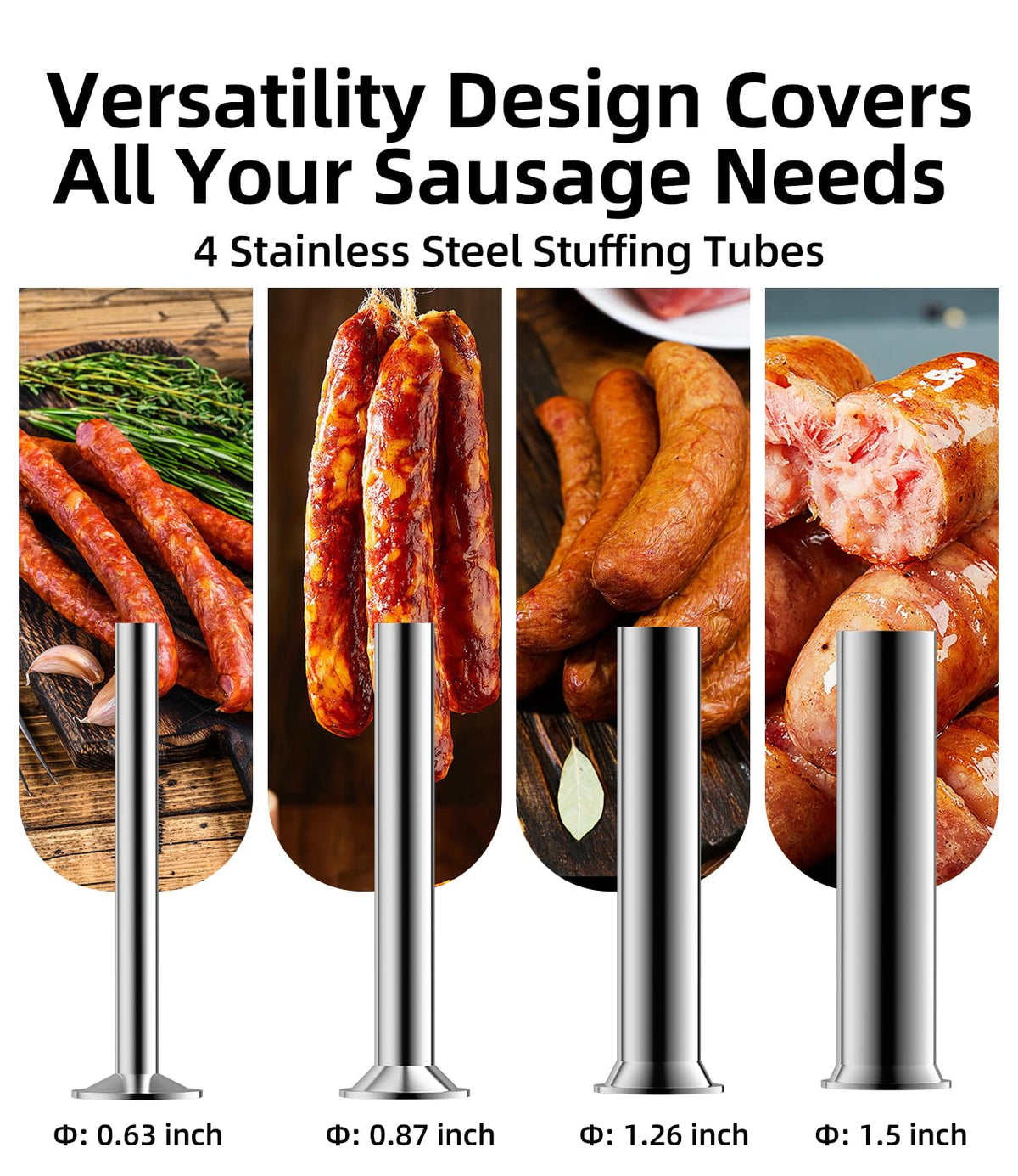 Manual Sausage Stuffer 15 Lb with 4 Stainless Steel Stuffing Tubes H67572