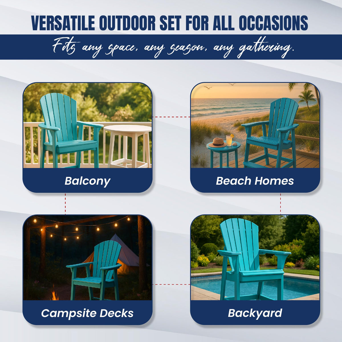 Teal HDPE Adirondack Chair G120