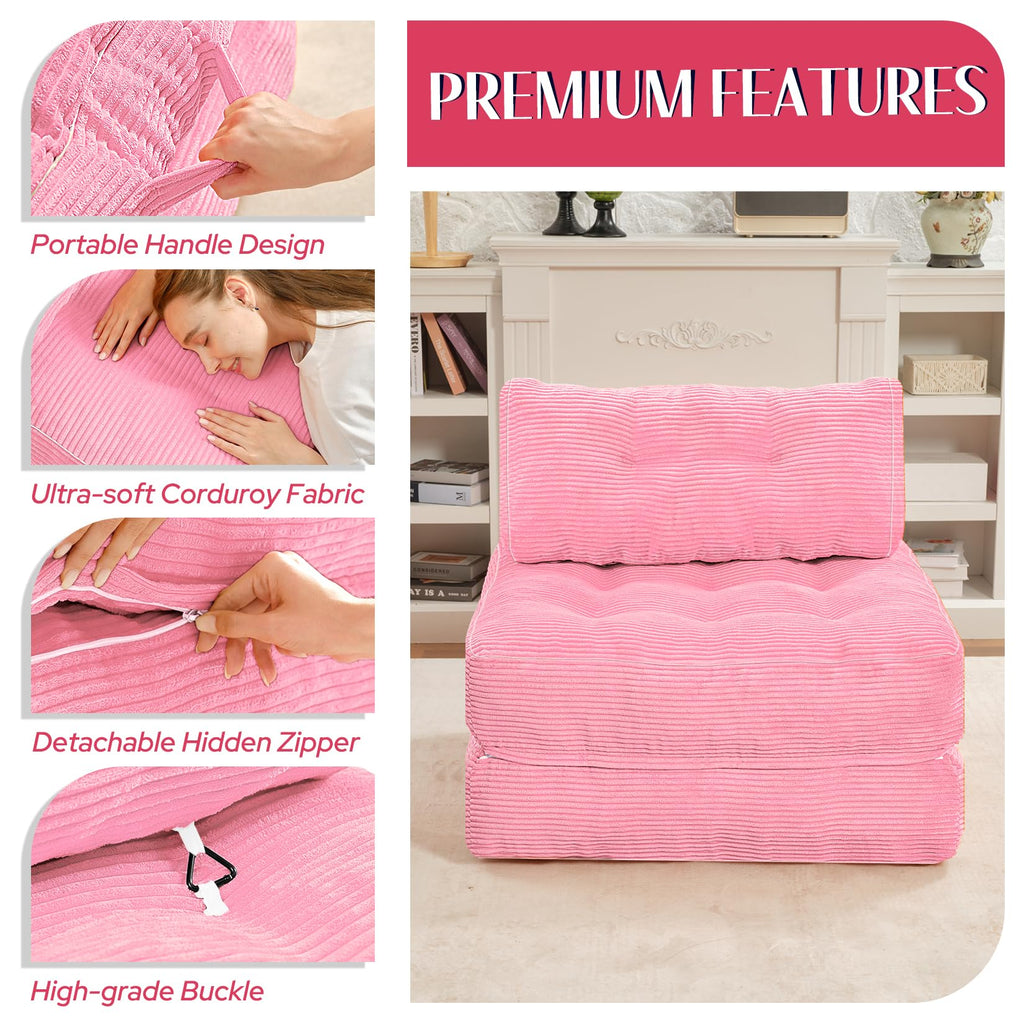 Folding Sofa Bed Convertible Sleeper Chair Bed with Pillow X7278