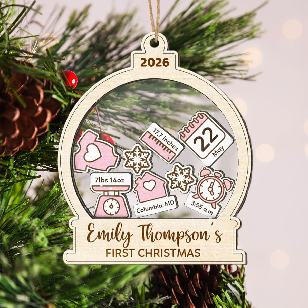 Baby's First Christmas Ornament 2026 Spherical Q742870