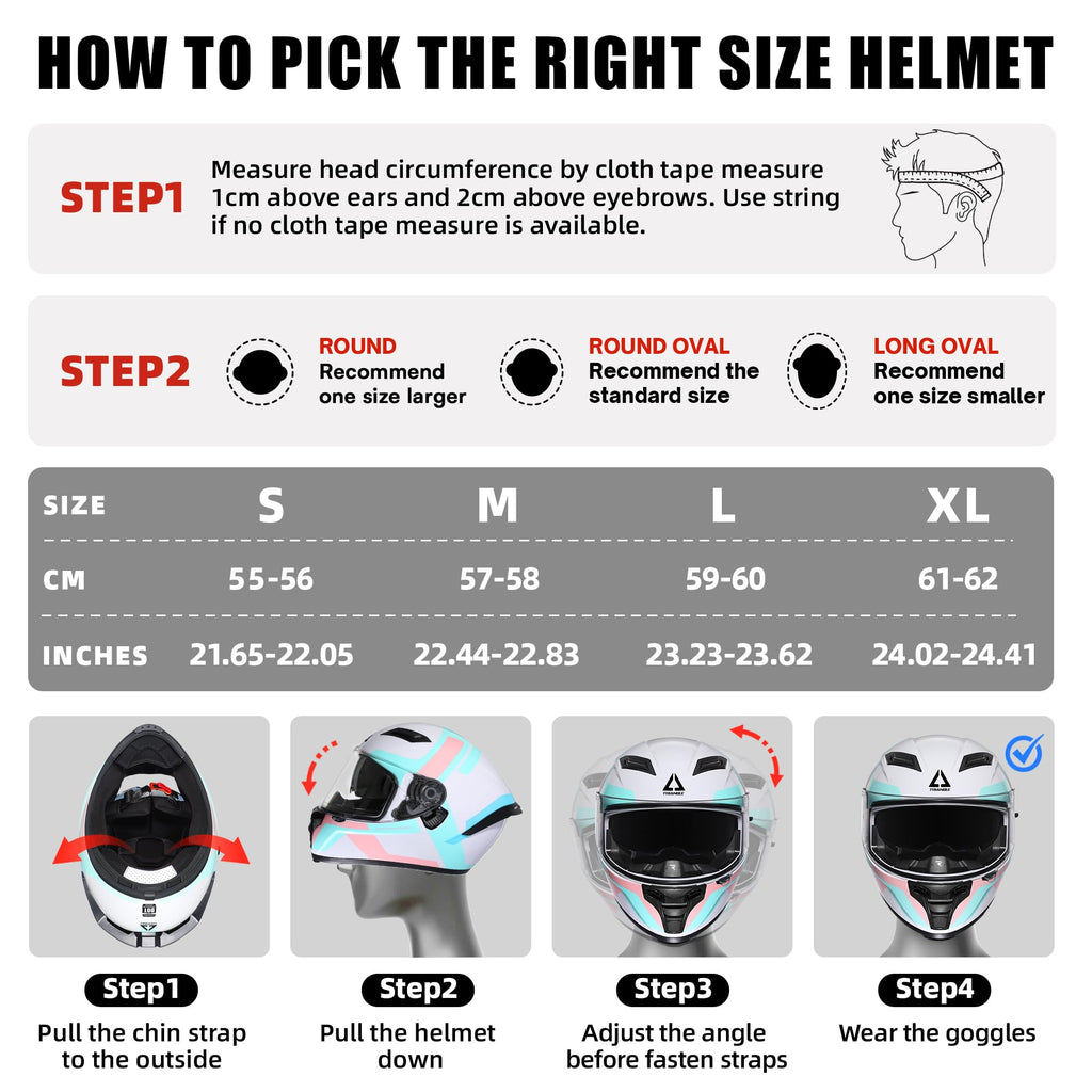 Full Face Motorcycle Helmet Dual Visor G4109