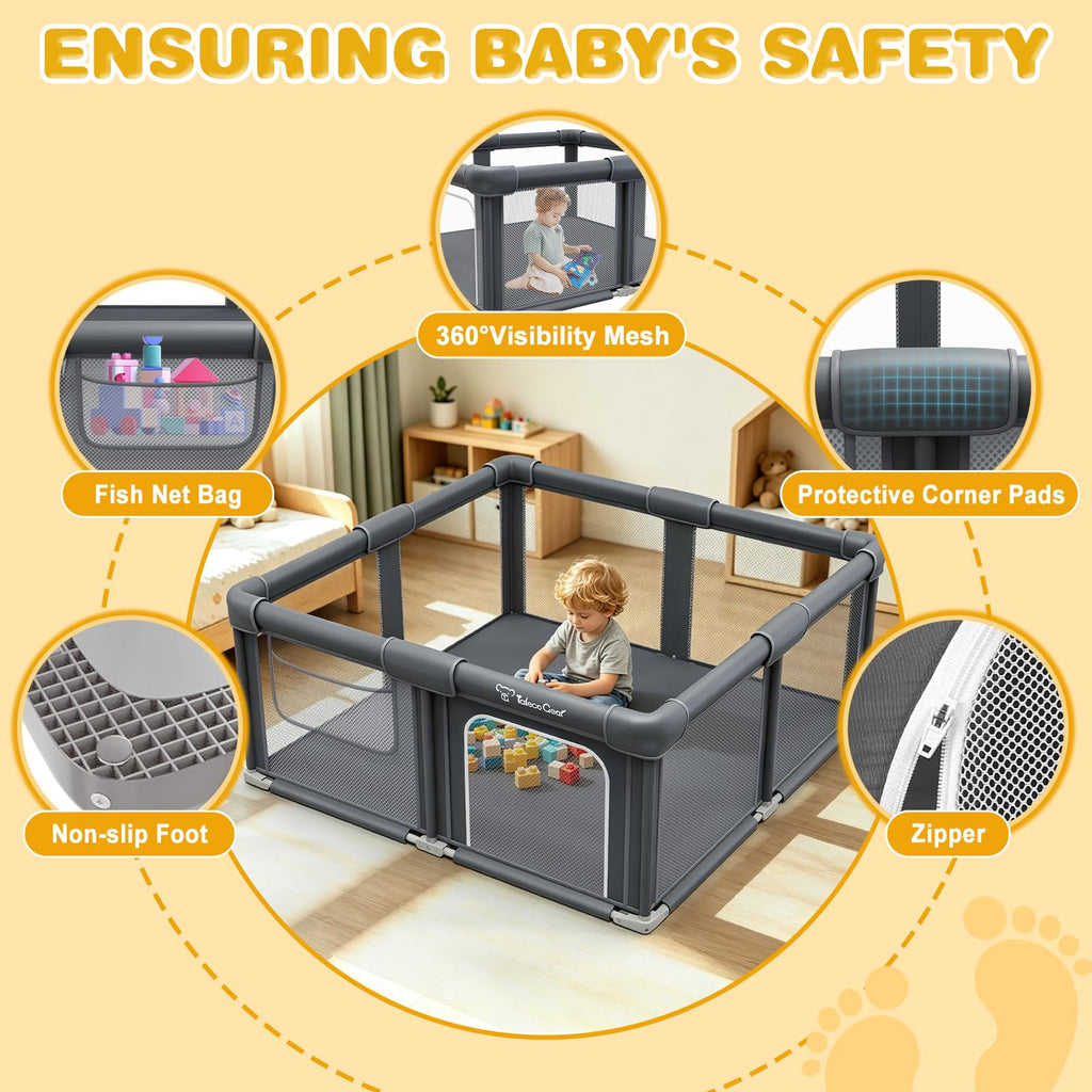 Foldable Baby Playpen with Mat F146