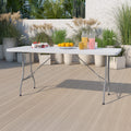 15 Pack 6-Foot Granite White Plastic Folding Table R523