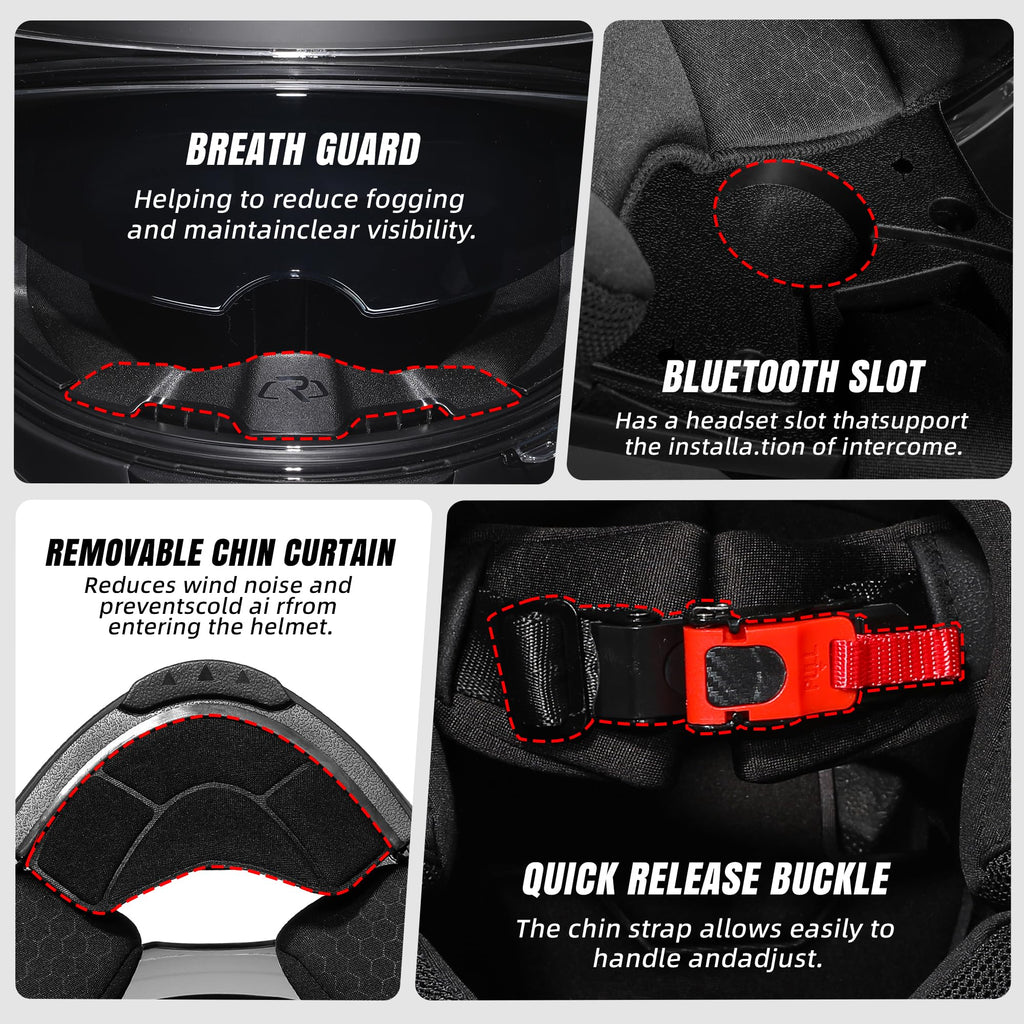 Full Face Motorcycle Helmet Dual Visor G4109