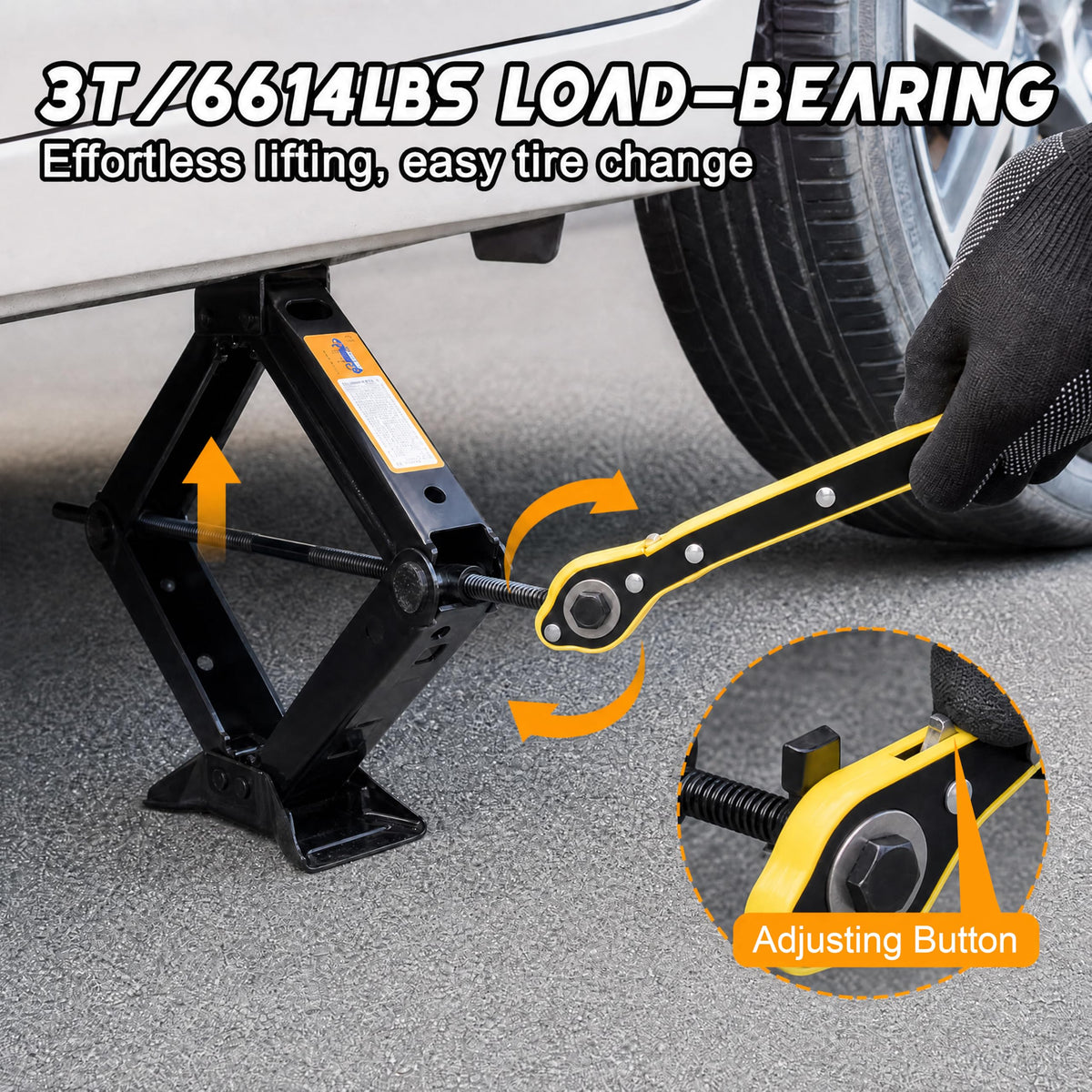 3 Ton Scissor Car Jack Kit with Wrench K527879
