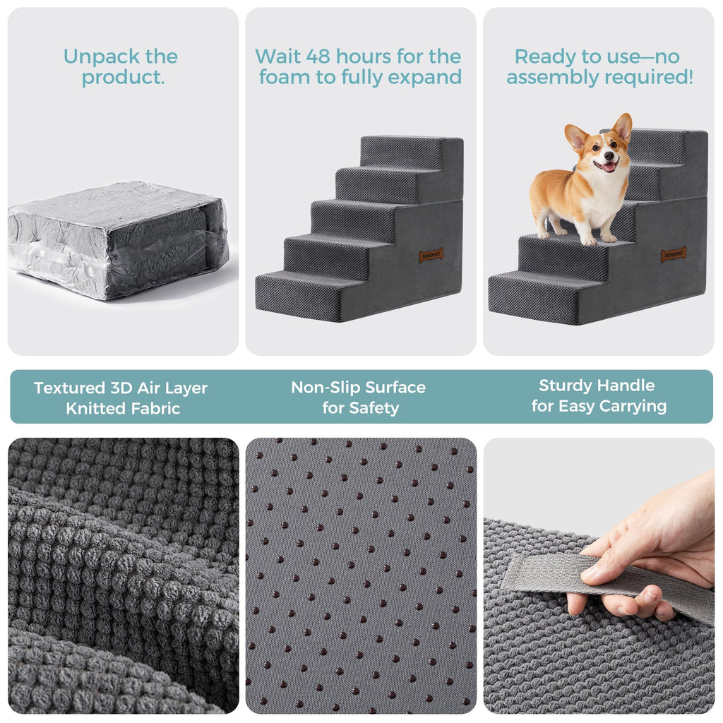 Detachable Non-Slip Grey Dog Stairs C355